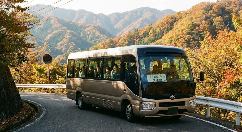 八王子の話し方の会の交流イベントとして開催されたバスツアーの様子